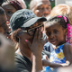 Diamond Reynolds, holding her daughter, speaks to a crowd outside the Governor’s Mansion on July 7, 2016, in St. Paul, Minn.
Stephen Maturen/Getty Images